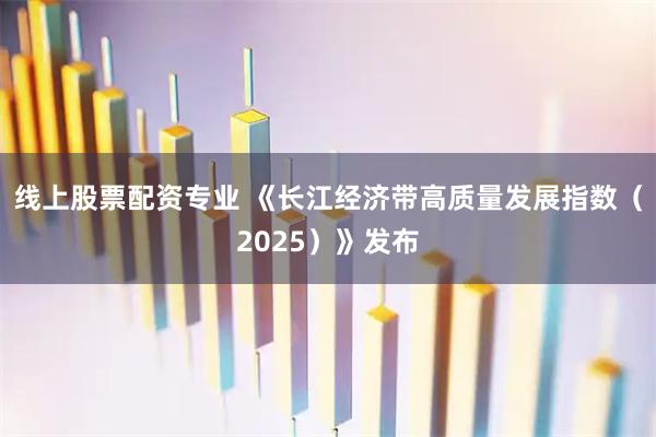 线上股票配资专业 《长江经济带高质量发展指数（2025）》发布