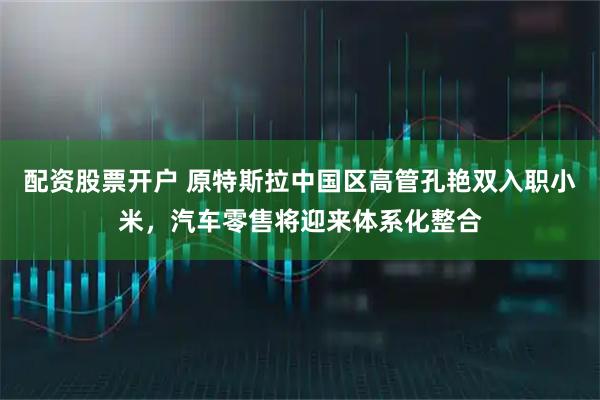 配资股票开户 原特斯拉中国区高管孔艳双入职小米，汽车零售将迎来体系化整合